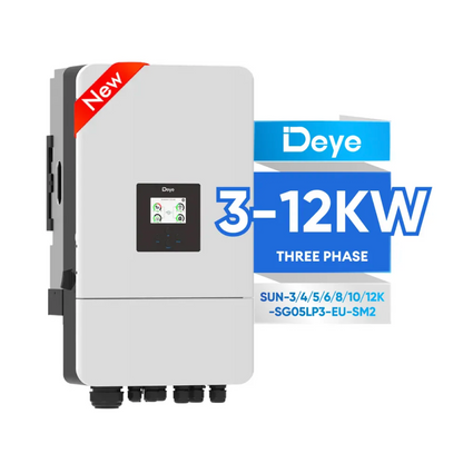 Deye - SUN-3/4/5/6/8/10/12K-SG05LP3-EU-SM2, 3 Phase Hybrid Solar Inverter, 3kW–12kW