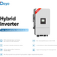 Deye - SUN-3/4/5/6/8/10/12K-SG05LP3-EU-SM2, 3 Phase Hybrid Solar Inverter, 3kW–12kW